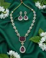 Thumbnail for Jewel City Traditional Wine Color 3-Piece Set (Necklace, Earrings, And Maang Tikka) - Distacart