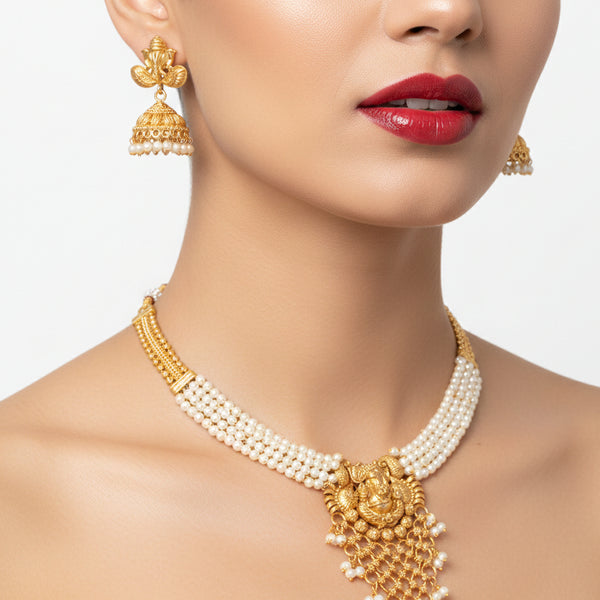 Jewel City Stunning Handcrafted Temple Jewelry Set - Distacart