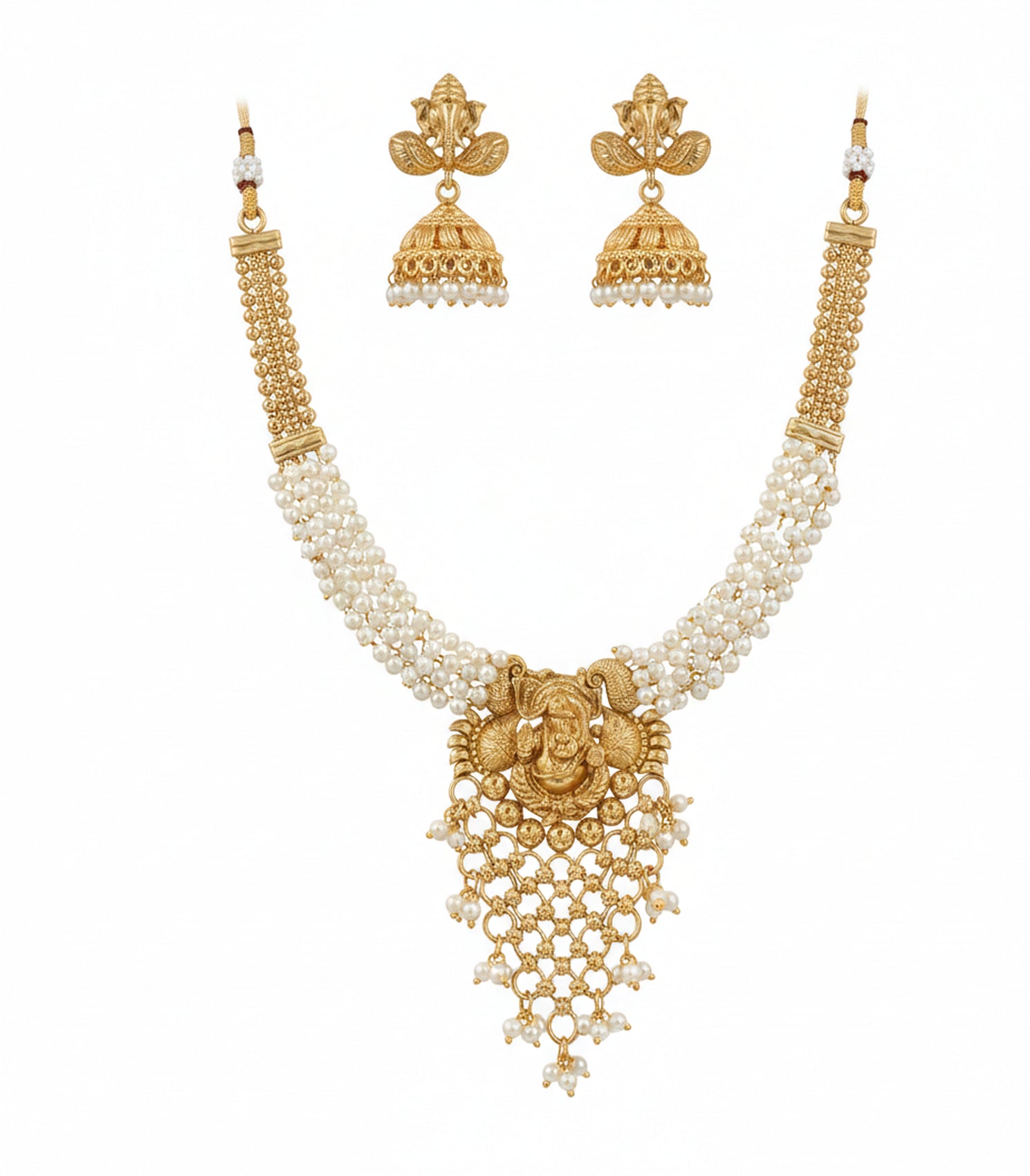 Jewel City Stunning Handcrafted Temple Jewelry Set - Distacart