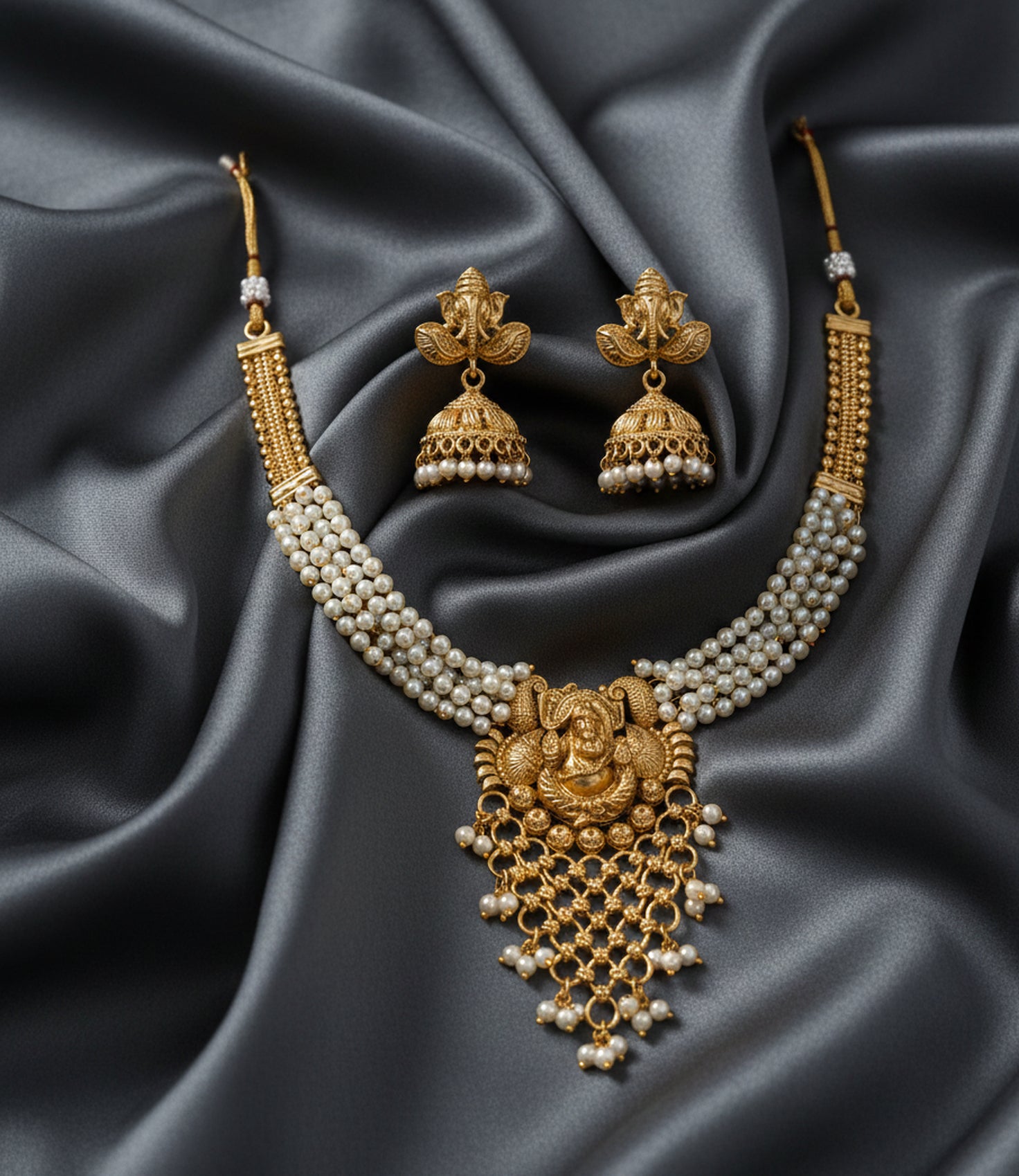 Jewel City Stunning Handcrafted Temple Jewelry Set - Distacart