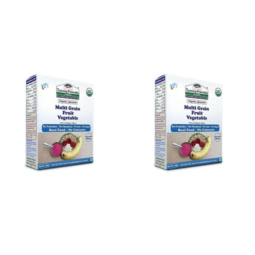 TummyFriendly Foods Organic Sprouted MultiGrain Fruit Vegetable Porridge Mix