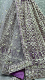 Thumbnail for Jyoti Fashion Women's Violet Bridal Net Fancy Sequins with Multi Thread Embroidered Wedding Lehenga Choli - Distacart