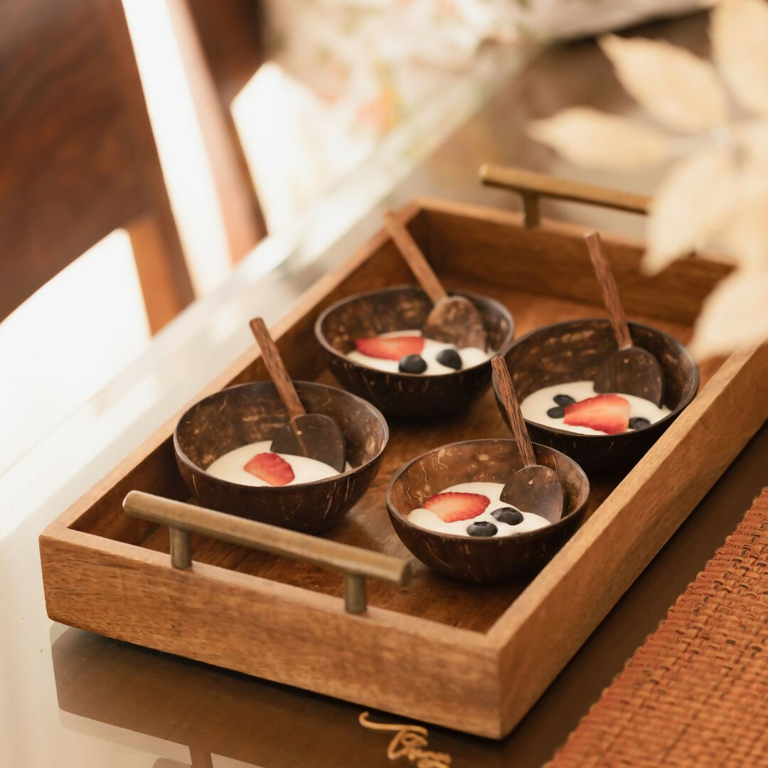 Thenga Artisan Mini Coconut Shell Bowl with Spoon - Dista