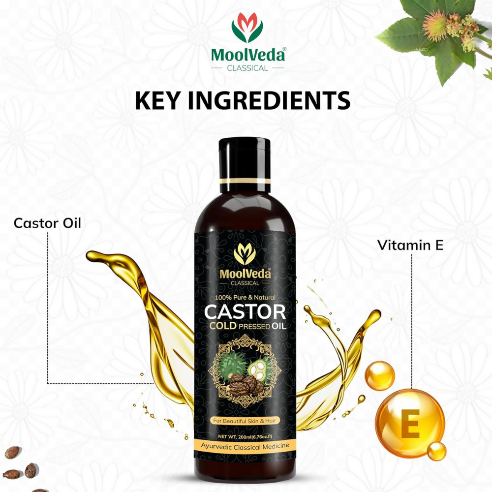 Moolveda Pure Cold Pressed Castor Hair Oil For Hair Growth - Distacart