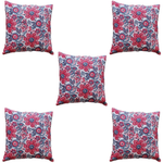 Thumbnail for The Decor Nook Red And Blue Floral Print Cushion Cover - Distacart