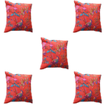 Thumbnail for The Decor Nook Orange Base With Birds Print Cushion Cover - Distacart