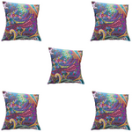 Thumbnail for The Decor Nook Purple Base With Multicolour Flowers Print Cushion Cover - Distacart