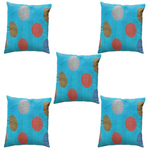 Thumbnail for The Decor Nook Turquoise Blue Base With Multicolour Circles Print Cushion Cover - Distacart