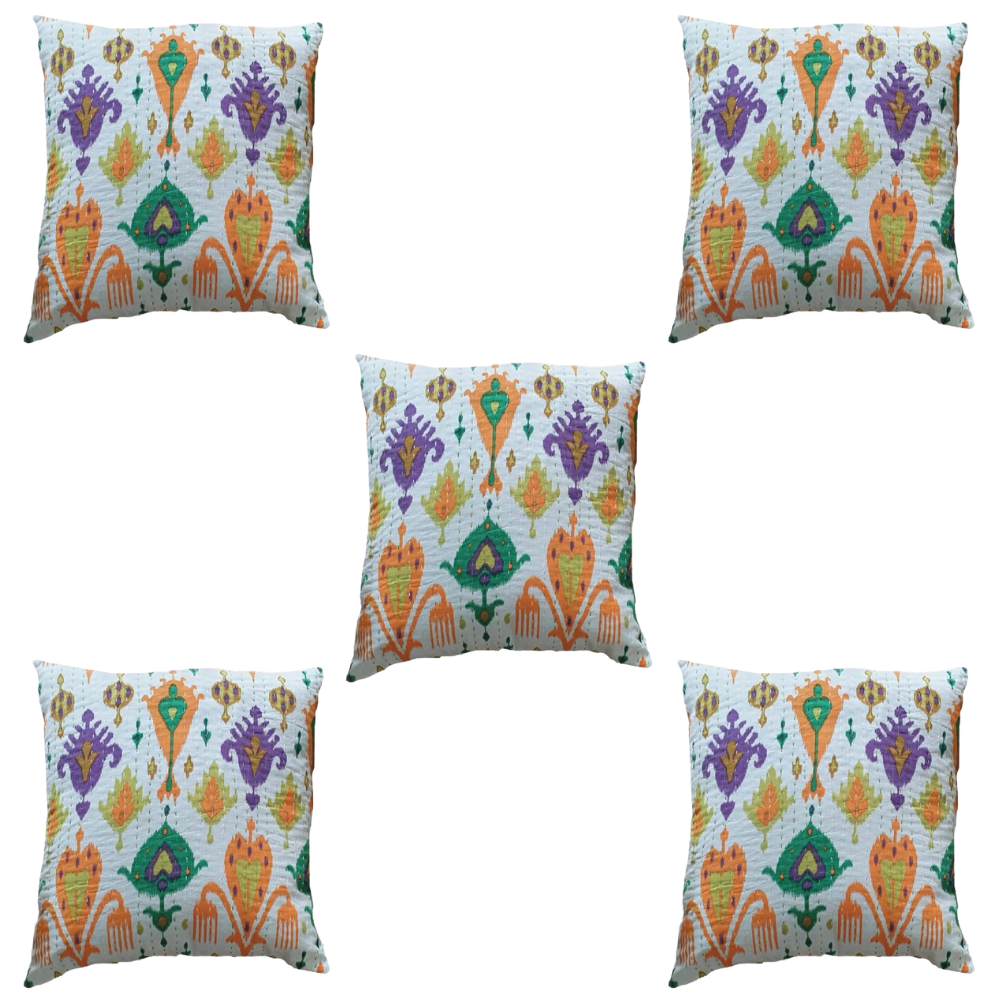 The Decor Nook Off White Base With Multi Colour Leaf Print Cushion Cover - Distacart