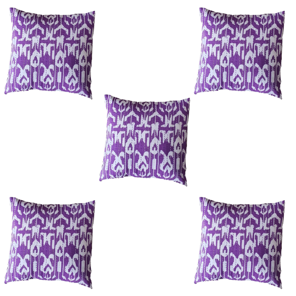 The Decor Nook Purple Base With White Print Cushion Cover - Distacart