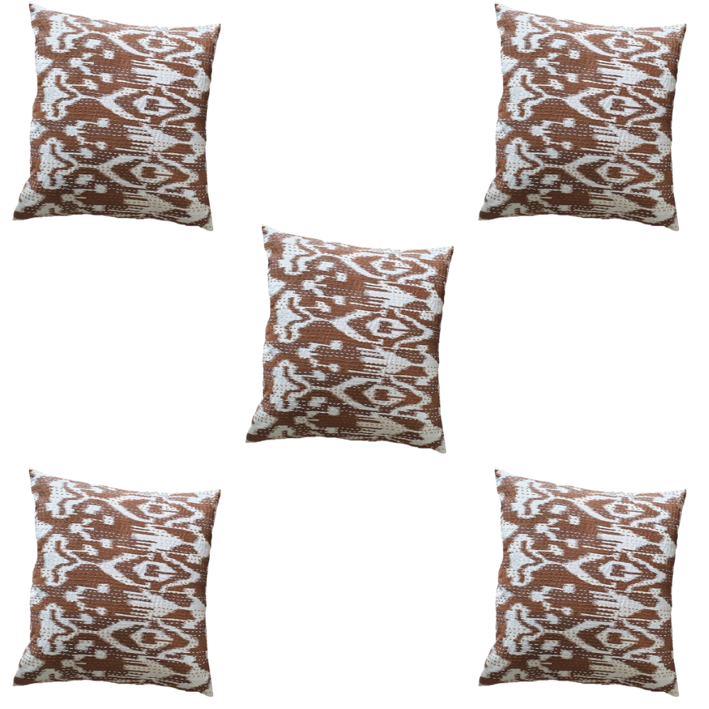 The Decor Nook Off White Base With Brown Print Cushion Cover - Distacart