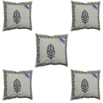 Thumbnail for The Decor Nook Grey Floral Pattern With Grey Border Cushion Cover - Distacart