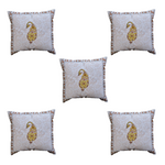 Thumbnail for The Decor Nook Yellow Brown Paisley With Brown Border Cushion Cover - Distacart