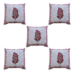 Thumbnail for The Decor Nook Pink Floral With Pink Border Cushion Cover - Distacart