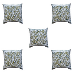 Thumbnail for The Decor Nook Green / Teal Leaf Print With Teal Border Cushion Cover - Distacart