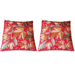 Thumbnail for The Decor Nook Hand Embroidered Crewel Cushion Covers in Mustard/ Off White Chinar Leaf Motif with Red Base - Distacart