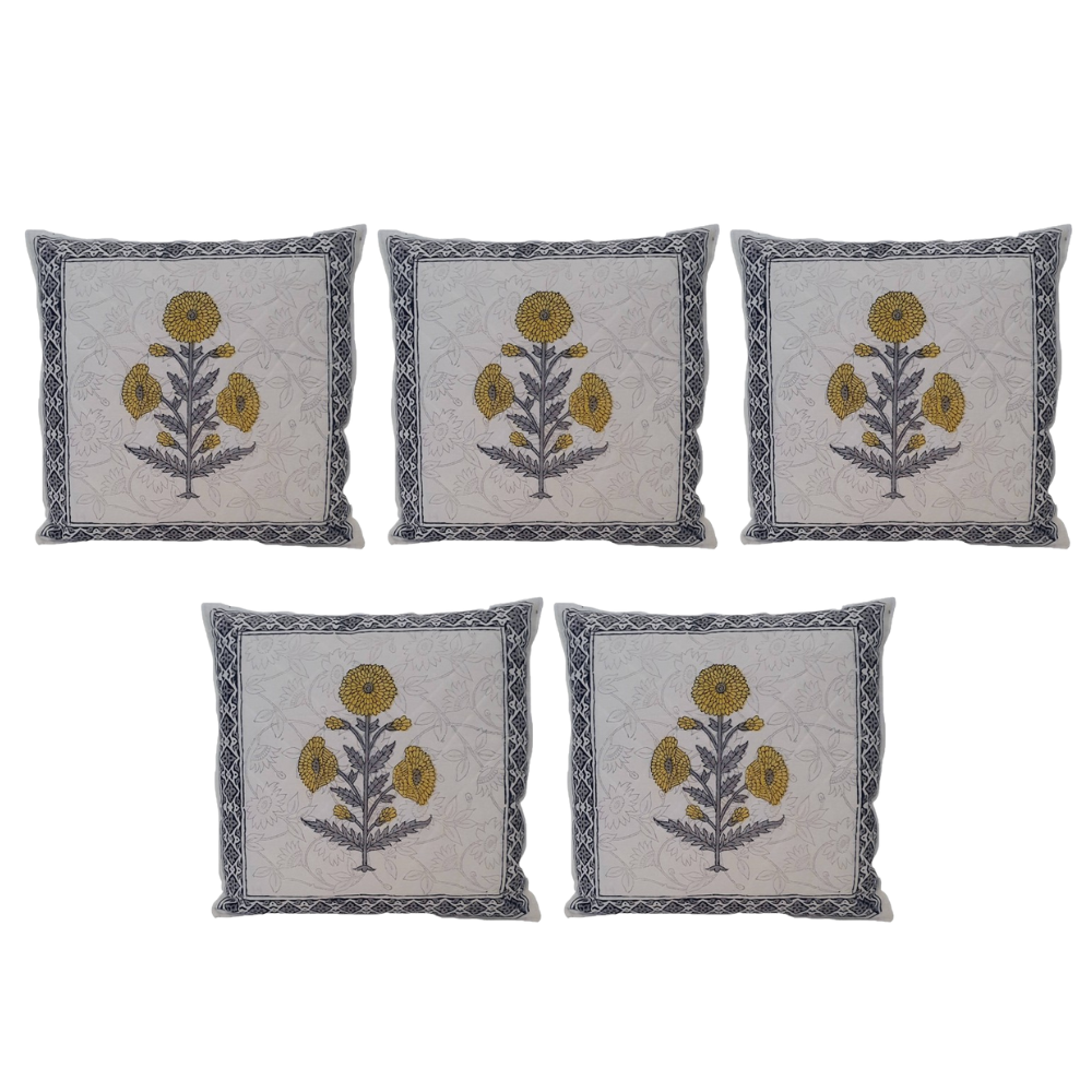 The Decor Nook Yellow Sunflower Print Cushion Cover - Distacart