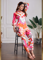 Thumbnail for Prazu Fashion Multi Color Printed Cotton Reyon Festival Wear Co-Ord Set - Distacart