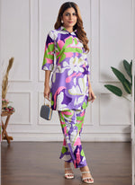 Thumbnail for Prazu Fashion Multi Color Printed Cotton Reyon Festival Wear Co-Ord Set - Distacart