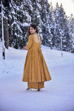 Thumbnail for Jyoti Fashion Women's Mustard Cotton Silk Heavy Digital Printed Kurta Plazo Set - Distacart