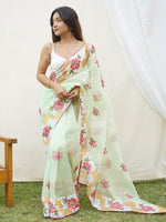 Thumbnail for Anouk Floral Embroidered Organza Saree - Distacart