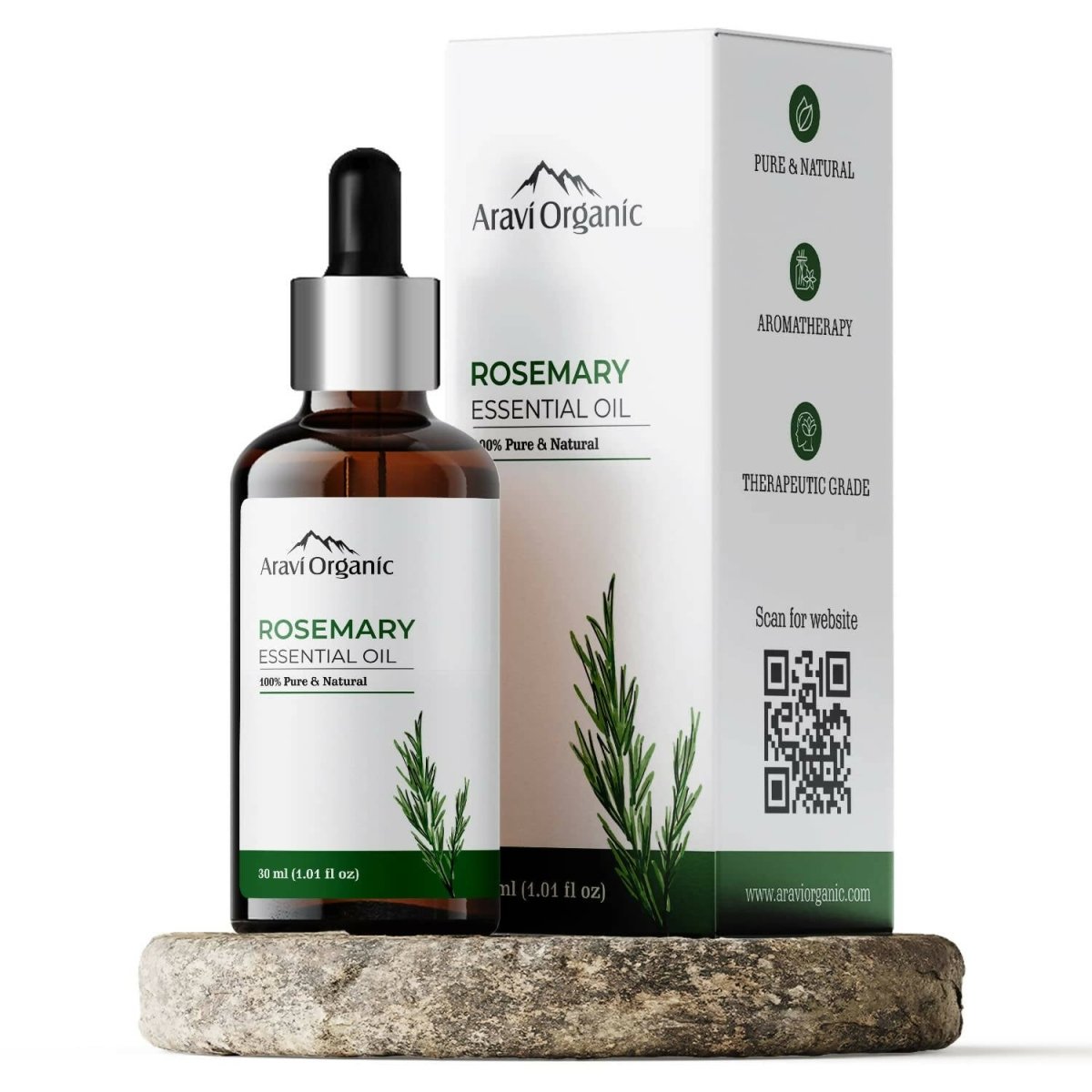 Aravi Organic Rosemary Essential Oil for Hair Growth, Anti Hair Fall - Distacart