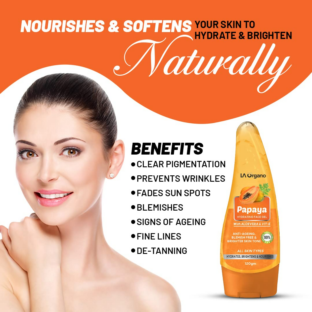 LA Organo Papaya Hydrating Face Gel with Alovera & Vit-E - Distacart