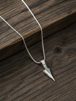 Thumbnail for NVR Men's Arrow Shaped Silver Plated Pendant with Chain - Distacart