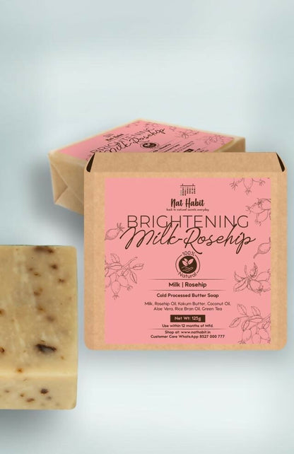 Nat Habit Cold Processed Brightening Milk-Rosehip Soap - Distacart