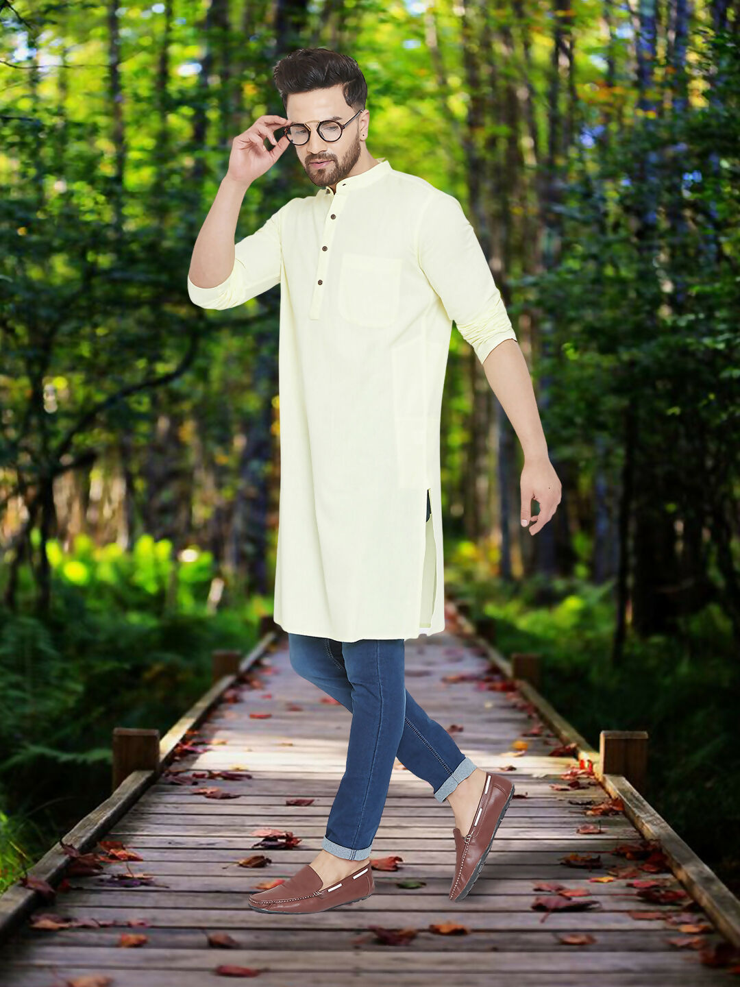Even Apparels Men's Pure Cotton Yellow Kurta - Distacart