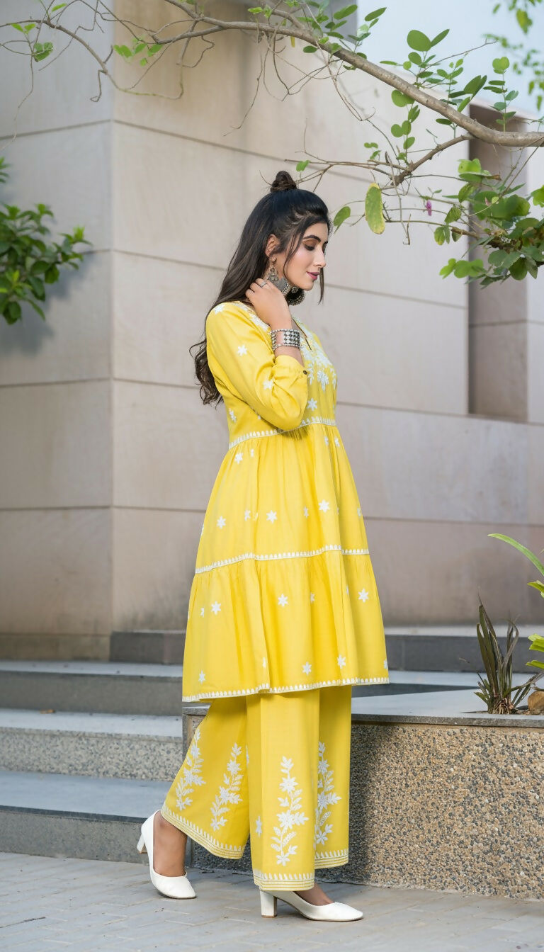 BulBul Dhawani Rayon Mustard Co-Ord Set