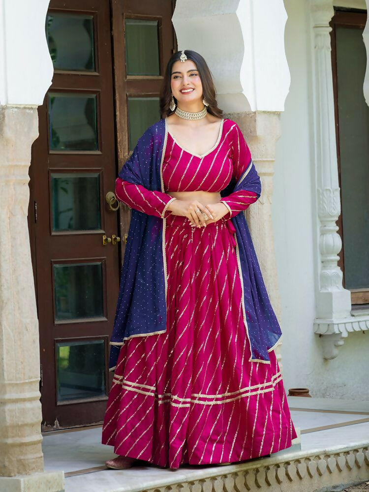 Lehenga Mart Rani Pink Designer Wedding Wear Lehenga Choli - Dista