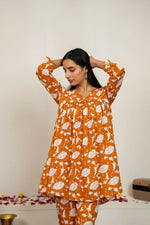 Thumbnail for Joban Fashion Peach Hand Block Print Cotton Kurta Set - Distacart