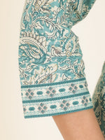 Thumbnail for Aramya Straight Soft Cotton Paisley Print Women's Kurta - Green - Distacart