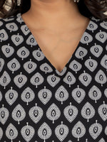 Thumbnail for Aramya Straight Soft Cotton Butti Print Women's Kurta - Black - Distacart