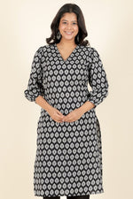 Thumbnail for Aramya Straight Soft Cotton Butti Print Women's Kurta - Black - Distacart