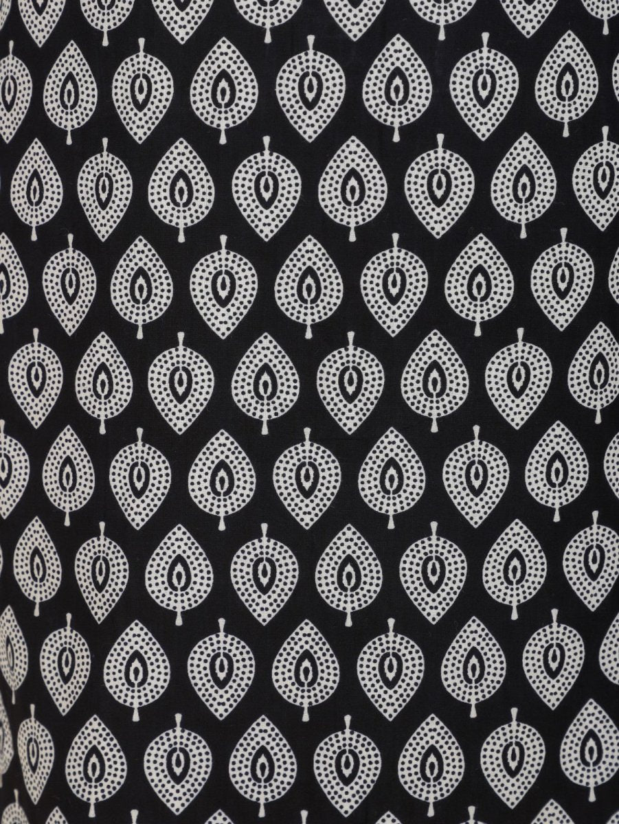 Aramya Straight Soft Cotton Butti Print Women's Kurta - Black - Distacart