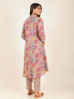 Thumbnail for Aramya High Low Soft Cotton Floral Print Women's Kurta - Brown - Distacart