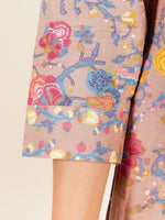 Thumbnail for Aramya High Low Soft Cotton Floral Print Women's Kurta - Brown - Distacart
