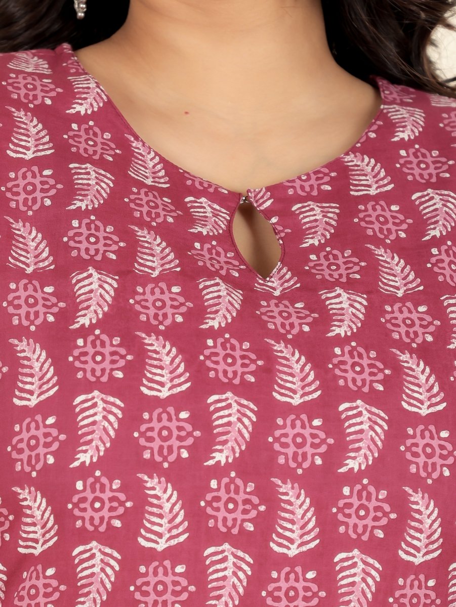 Aramya Straight Soft Cotton Abstract Print Women's Kurta - Red - Distacart