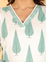 Thumbnail for Aramya Straight Soft Cotton Floral Print Women's Kurta - White - Distacart