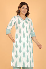 Thumbnail for Aramya Straight Soft Cotton Floral Print Women's Kurta - White - Distacart