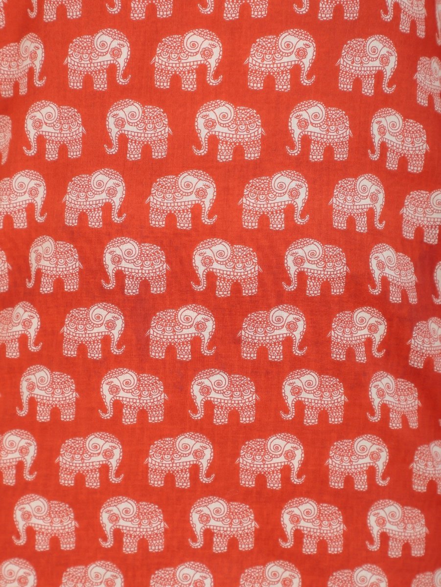 Aramya Straight Soft Cotton Animal Print Women's Kurta - Red - Distacart