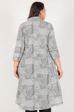 Thumbnail for Aramya High Low Soft Cotton Patchwork Print Women's Kurta - Black - Distacart
