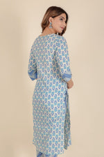 Thumbnail for Aramya Straight Soft Cotton Floral Print Women's Kurta - White - Distacart
