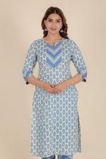 Thumbnail for Aramya Straight Soft Cotton Floral Print Women's Kurta - White - Distacart