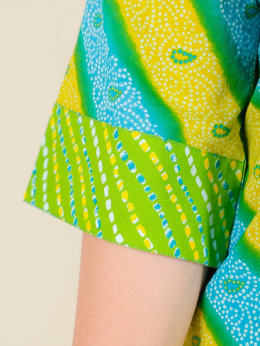 Aramya Straight Soft Cotton Bandhani Print Women's Kurta Set - Green - Distacart