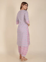 Thumbnail for Aramya Straight Soft Cotton Floral Print Women's Kurta Set - Off White - Distacart