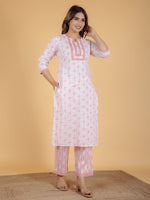 Thumbnail for Aramya Straight Soft Cotton Geometric Print Women's Kurta - Orange - Distacart