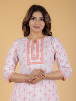 Thumbnail for Aramya Straight Soft Cotton Geometric Print Women's Kurta - Orange - Distacart